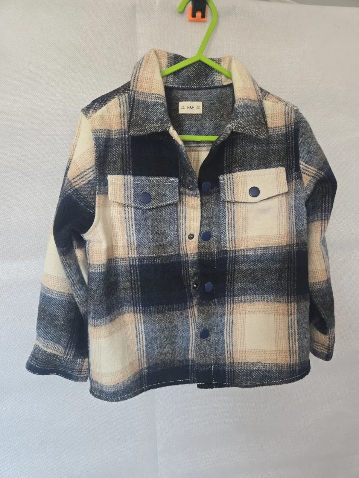 Navy & beige shacket